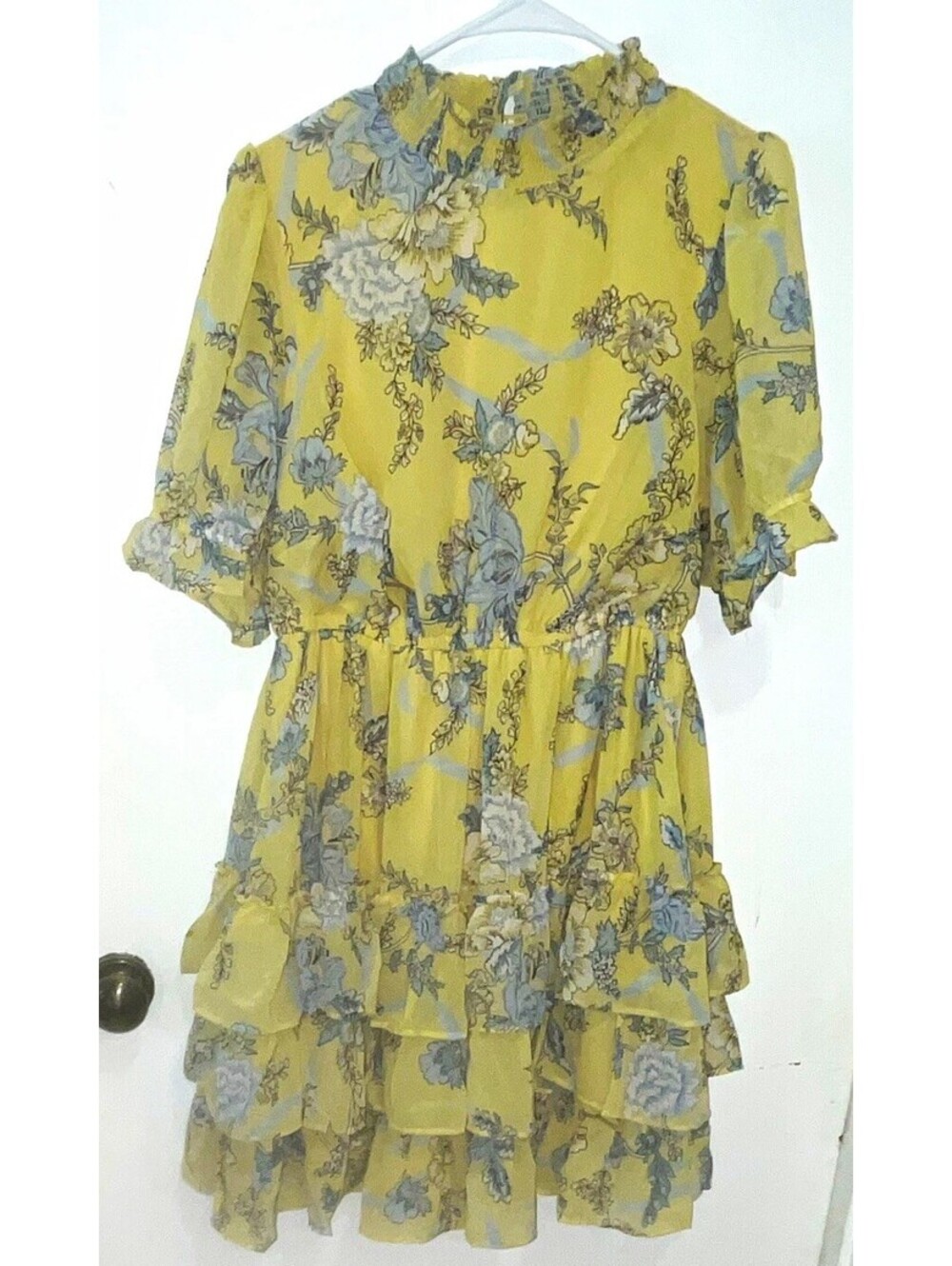 Torrid Floral Fit & Flare High Neck Smocked Short Sleeve Short Dress 00